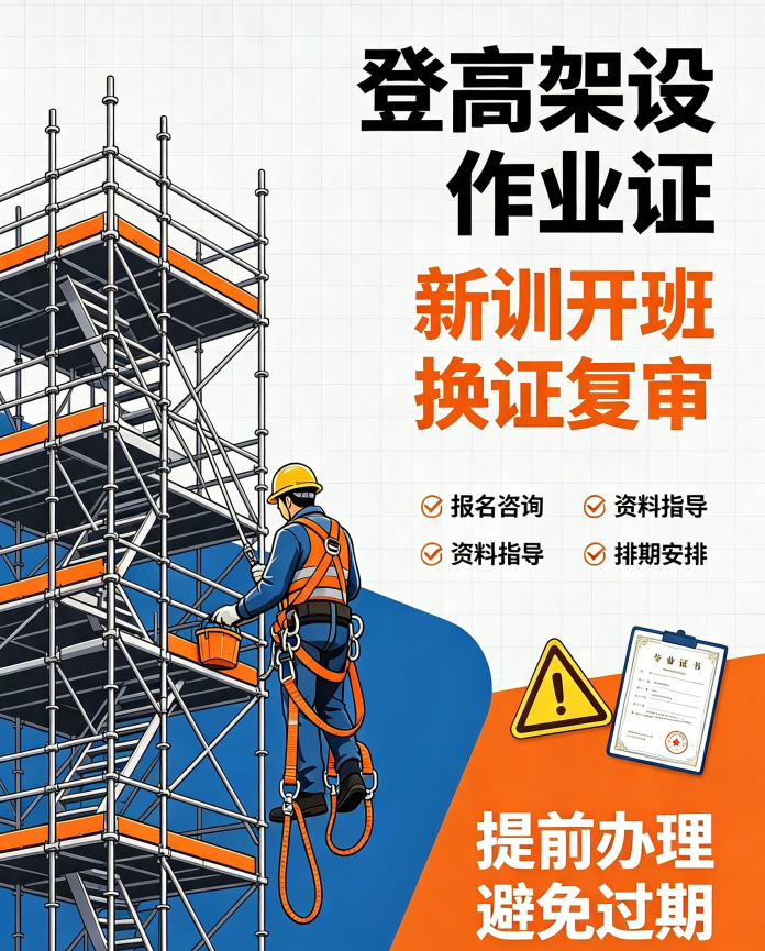 四川登高架设作业操作证复审哪里可以报名
