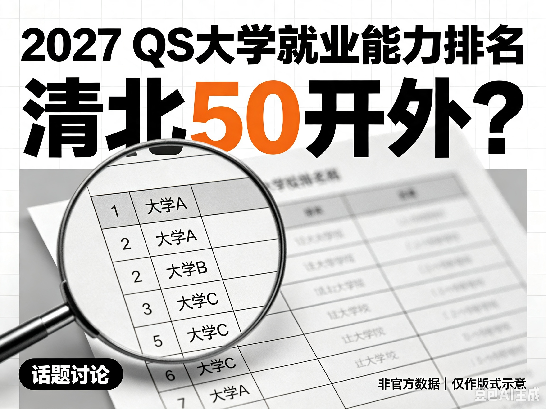 2027QS大学就业能力排名——50开外？